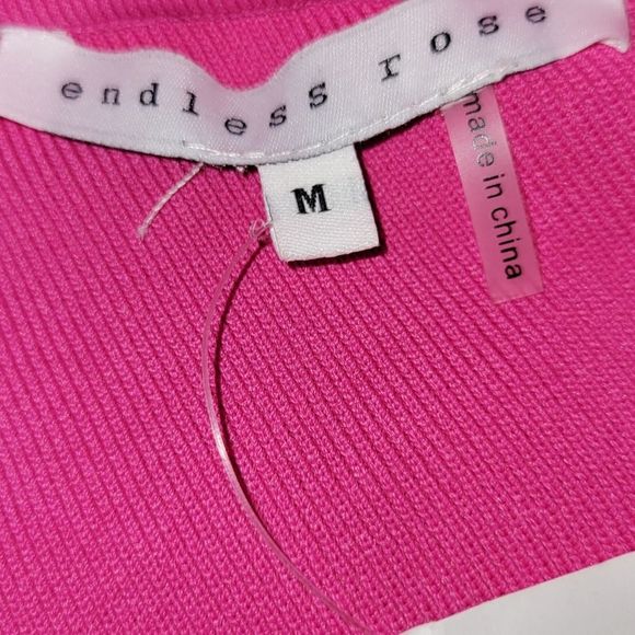 Endless Rose Women's Pink 1 Shoulder Ruffled Mini Bodycon Dress Size Medium - Picture 6 of 8